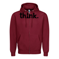 Burgundy think chess Zipper Hoodie - artisFamous
