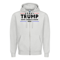 Dove Grey trump 2024 Zipper Hoodie - artisFamous