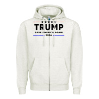Oatmeal Heather trump 2024 Zipper Hoodie - artisFamous
