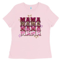 Bubblegum Pink Mama mama mama mama Mother's Day Ladies Tee - FaDigitalArtStudio