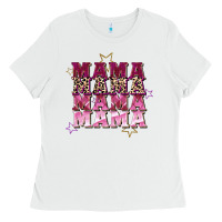 White Mama mama mama mama Mother's Day Ladies Tee - FaDigitalArtStudio
