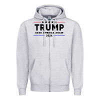 Heather Grey trump 2024 Zipper Hoodie - artisFamous