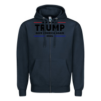 Navy trump 2024 Zipper Hoodie - artisFamous