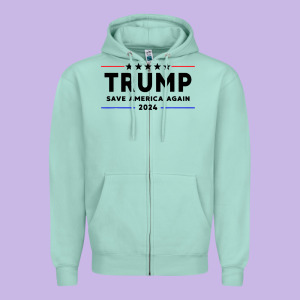 Trump 2024 Zipper Hoodie Designed By Artisfamous