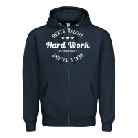 Navy hard work beats talent Zipper Hoodie - artisFamous