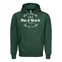 Sports Green hard work beats talent Zipper Hoodie - artisFamous