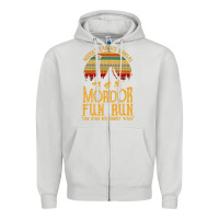 Dove Grey middle earth's annual mordor fun run Zipper Hoodie - artisFamous