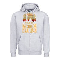 Heather Grey middle earth's annual mordor fun run Zipper Hoodie - artisFamous