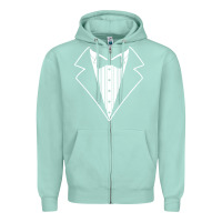 Seafoam fake tux tuxedo suit tie Zipper Hoodie - artisFamous
