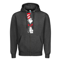Charcoal Heather dr seuss the cat in the hat Zipper Hoodie - artisFamous