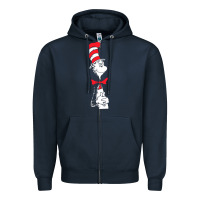 Navy dr seuss the cat in the hat Zipper Hoodie - artisFamous