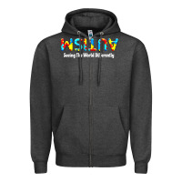 Charcoal Heather autism seeing the world differently Zipper Hoodie - artisFamous