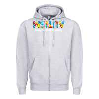 Heather Grey autism seeing the world differently Zipper Hoodie - artisFamous