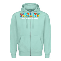 Seafoam autism seeing the world differently Zipper Hoodie - artisFamous