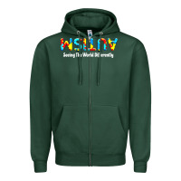 Sports Green autism seeing the world differently Zipper Hoodie - artisFamous