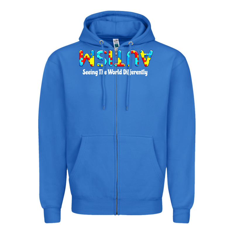 Autism Seeing The World Differently Zipper Hoodie by artisFamous | Teevron