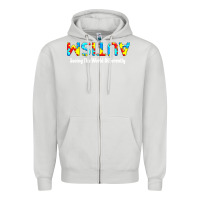 Dove Grey autism seeing the world differently Zipper Hoodie - artisFamous