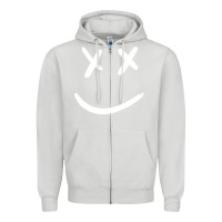 Dove Grey x eyed smiley face x eyes smiling Zipper Hoodie - artisFamous