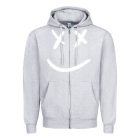 Heather Grey x eyed smiley face x eyes smiling Zipper Hoodie - artisFamous