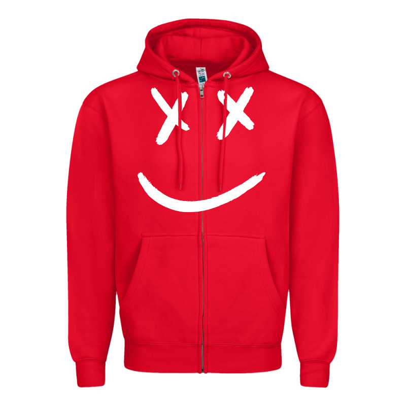 X Eyed Smiley Face X Eyes Smiling Zipper Hoodie by artisFamous | Teevron