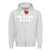Dove Grey i love skater boys Zipper Hoodie - artisFamous