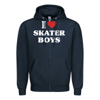 Navy i love skater boys Zipper Hoodie - artisFamous