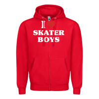 Red i love skater boys Zipper Hoodie - artisFamous