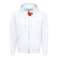 White i love skater boys Zipper Hoodie - artisFamous