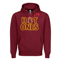 Burgundy hot ones Zipper Hoodie - artisFamous