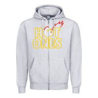Heather Grey hot ones Zipper Hoodie - artisFamous