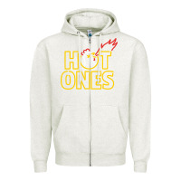 Oatmeal Heather hot ones Zipper Hoodie - artisFamous