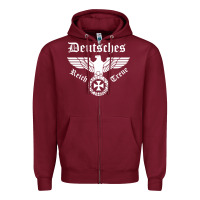 Burgundy deutsches reich Zipper Hoodie - artisFamous