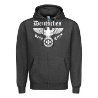 Charcoal Heather deutsches reich Zipper Hoodie - artisFamous