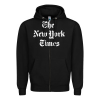 Black new york times Zipper Hoodie - artisFamous