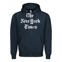Navy new york times Zipper Hoodie - artisFamous