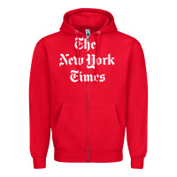 Red new york times Zipper Hoodie - artisFamous