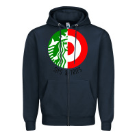 Navy sips and  trips Zipper Hoodie - artisFamous