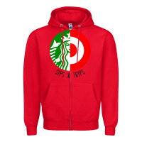 Red sips and  trips Zipper Hoodie - artisFamous
