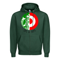 Sports Green sips and  trips Zipper Hoodie - artisFamous