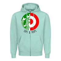Seafoam sips and  trips Zipper Hoodie - artisFamous