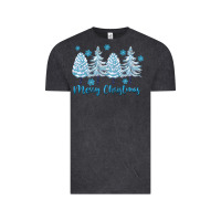 Vintage Black merry christmas blue trees Vintage Tee - FaDigitalArtStudio