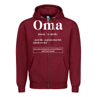Burgundy Oma Definition - Mother's Day Gift Zipper Hoodie - artisFamous