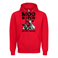 Red Moo bitch get out the hay Zipper Hoodie - artisFamous