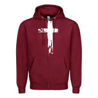Burgundy tattoo christian Zipper Hoodie - artisFamous