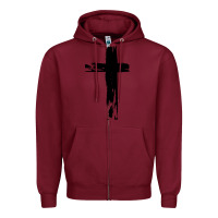 Burgundy tattoo christian Zipper Hoodie - artisFamous