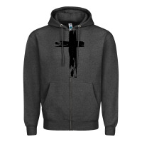 Charcoal Heather tattoo christian Zipper Hoodie - artisFamous