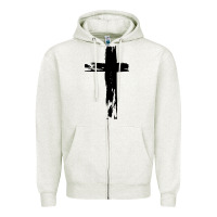 Oatmeal Heather tattoo christian Zipper Hoodie - artisFamous