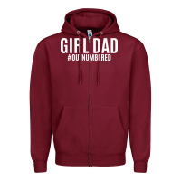 Burgundy Girl Dad Zipper Hoodie - artisFamous