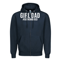 Navy Girl Dad Zipper Hoodie - artisFamous