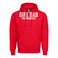Red Girl Dad Zipper Hoodie - artisFamous